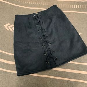 Faux suede mini skirt